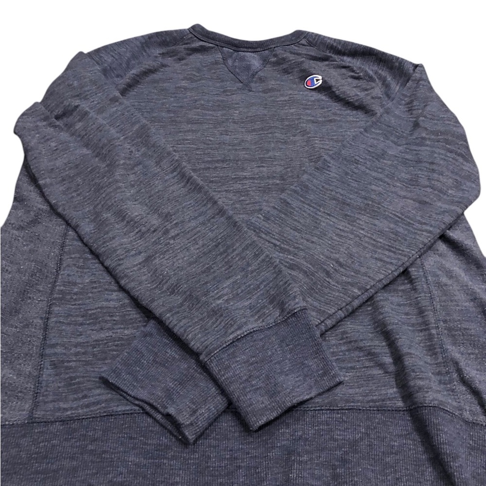 Champion Sweatshirt Mens Mefium Blue Embroidered Chest C‎ Logo Sweatshirt